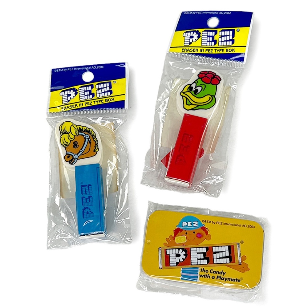 Pez Vintage Erasers & Tin from Japan - 3
